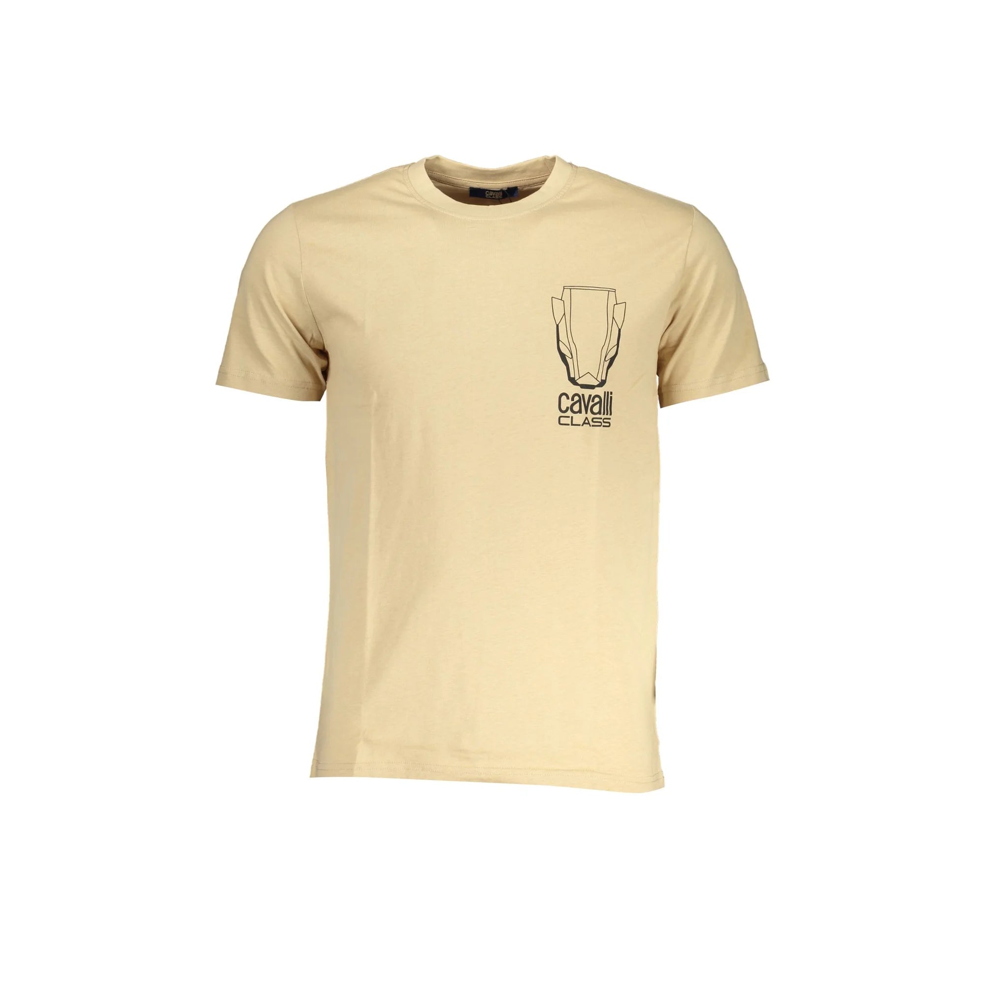 Cavalli Class T-Shirt Maniche Corte Uomo Beige Stampa Logo - foto prodotto